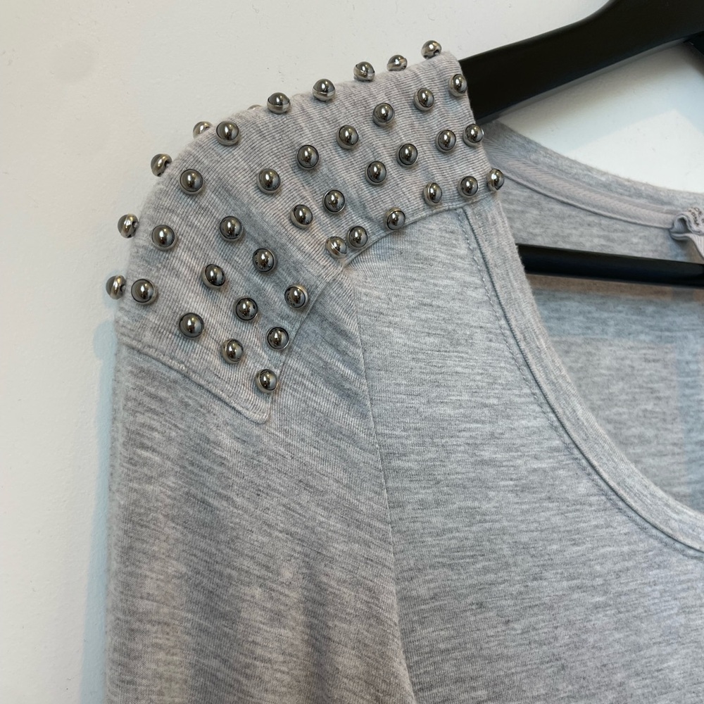 Karen Millen Long Sleeve Light Gray Designer Shirt - Premium Material size 2